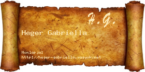 Heger Gabriella névjegykártya